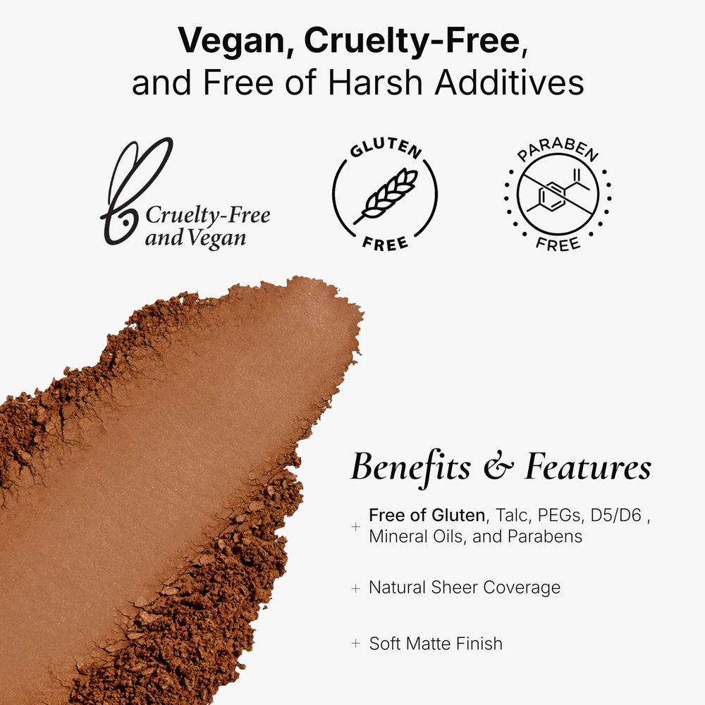 Luna Magic foundation packaging shows tan shade and vegan formula for easy identification