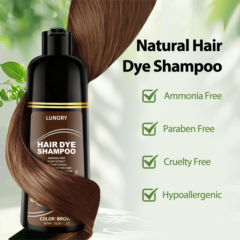 Lunory ammonia-free paraben-free label emphasizes gentle, chemical-free color.
