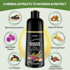 Lunory demonstrates application on dry hair for mess-free coloring.