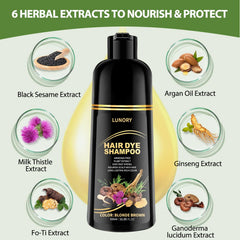 Lunory Blonde-Brown Hair Dye Shampoo massage for even color distribution.