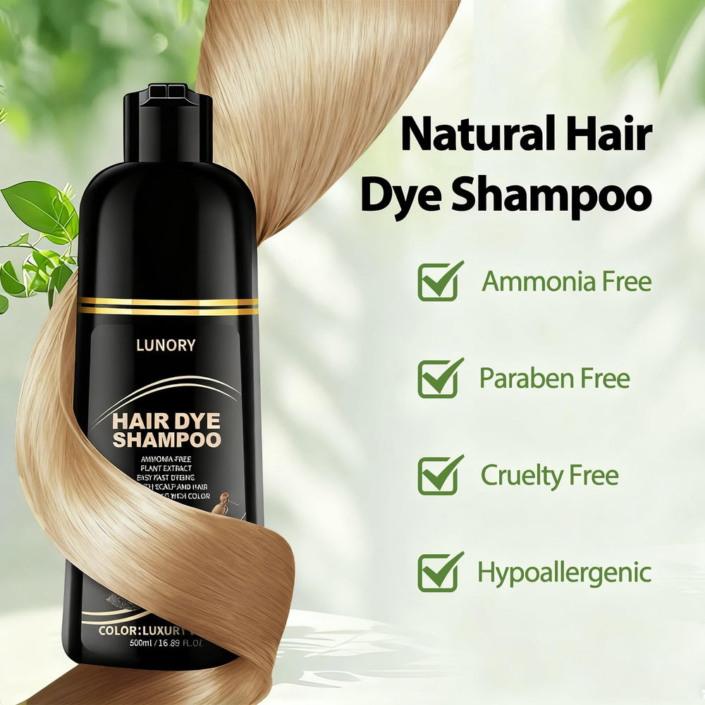 Lunory botanical formula with argan oil and ginseng nourishes hair.
