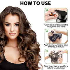 Lunory hair color shampoo cream texture showcases creamy application.
