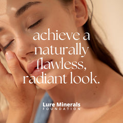 Lure Minerals packaging box highlighting clean formula and sifter jar.