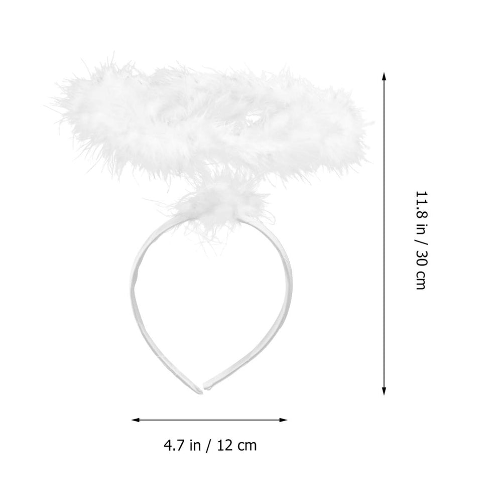 Lurrose angel headband white halo, perfect for photo props and celebrations.