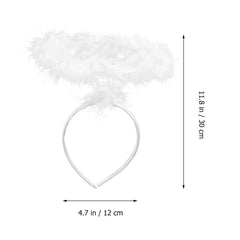 Lurrose angel headband white halo, perfect for photo props and celebrations.