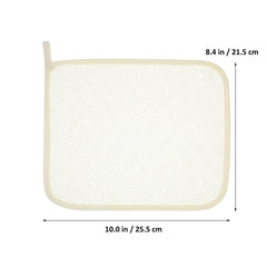 Lurrose exfoliating washcloth nylon texture closeup highlights gentle exfoliation and quick-dry benefits