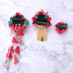 Lurrose red flower clip adds cultural charm to outfits.