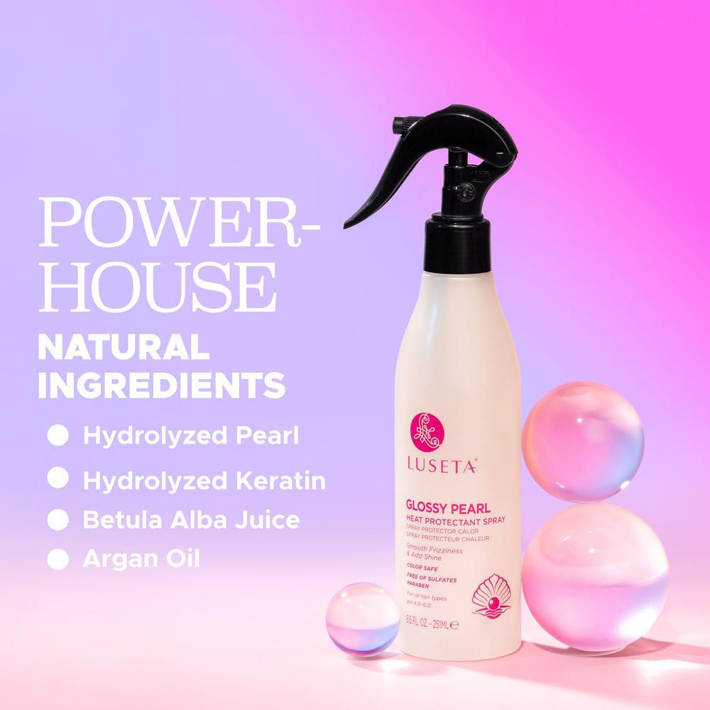 Close-up of pearl extract visual indicating shine-boosting formula