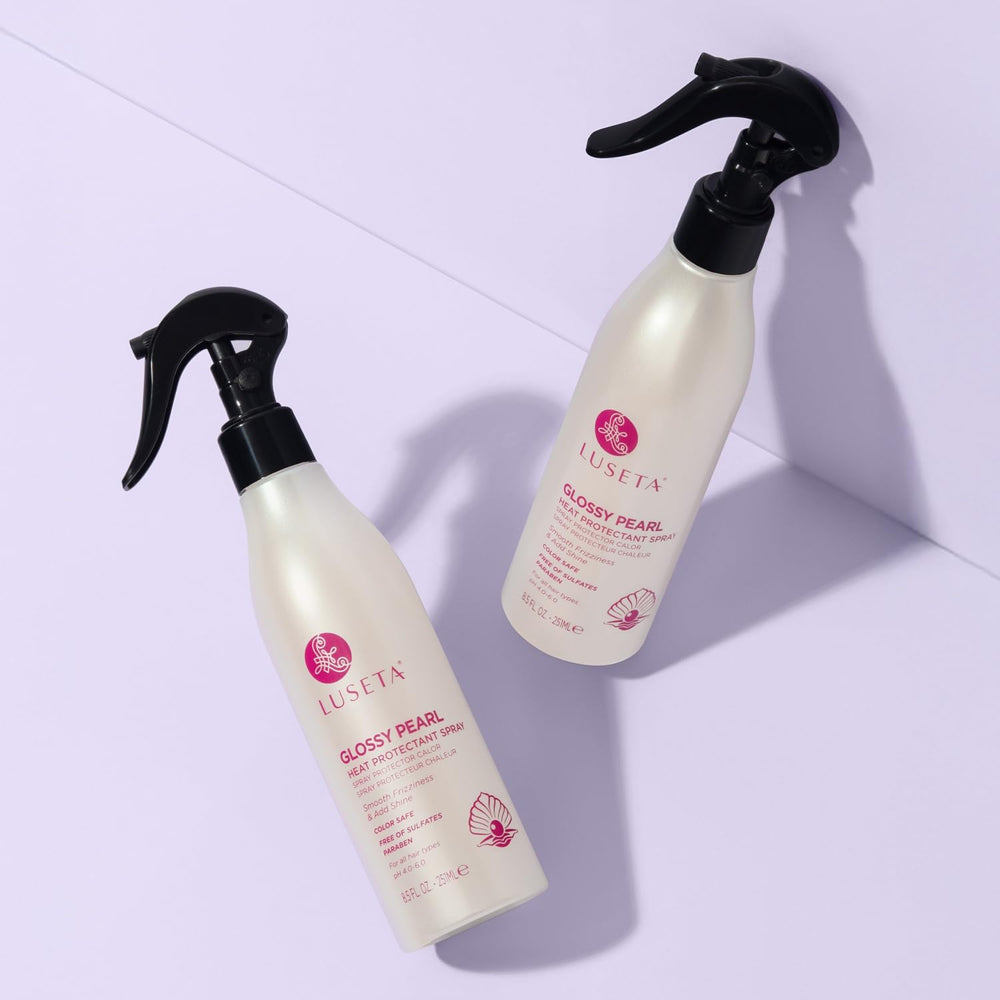 Hair shines softly after use, highlighting gloss and manageability