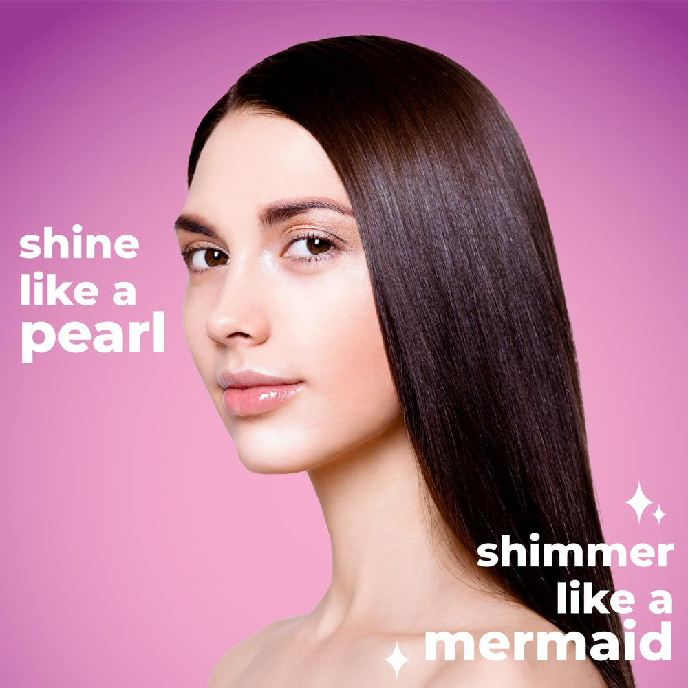 Luseta Glossy Pearl Trio shine close-up on hair