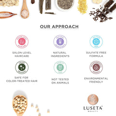 After-shower routine showing detangled, voluminous hair with Luseta conditioner