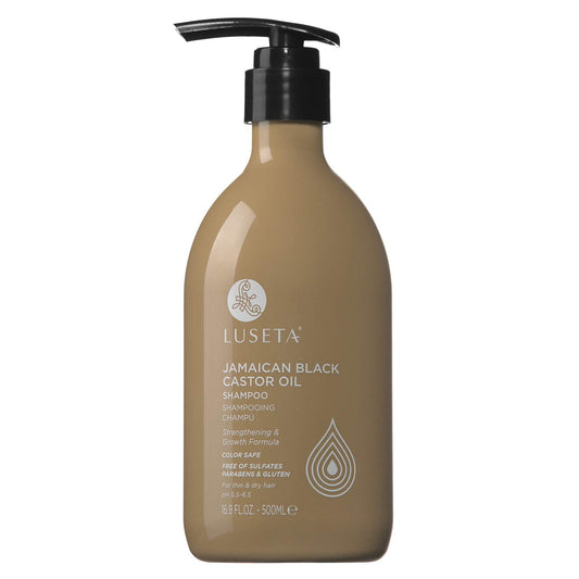Luseta Jamaican Black Castor Oil Shampoo bottle nourishing fine, dry hair.
