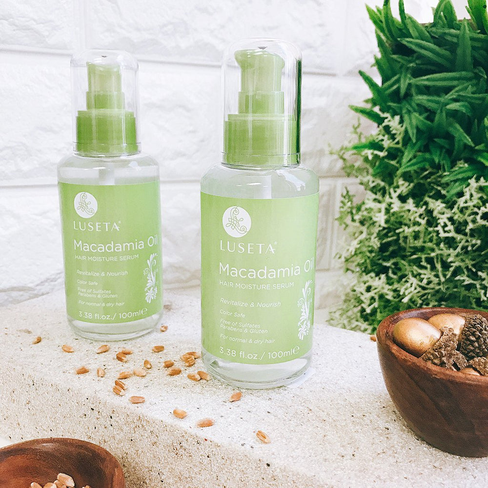 Luseta Macadamia Oil Serum delivering silky shine on hair types