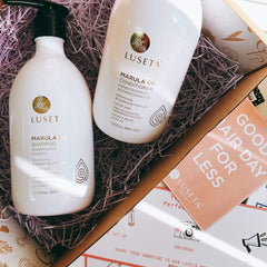 Luseta Marula Oil serum dispense action suggests easy leave-in nourishment