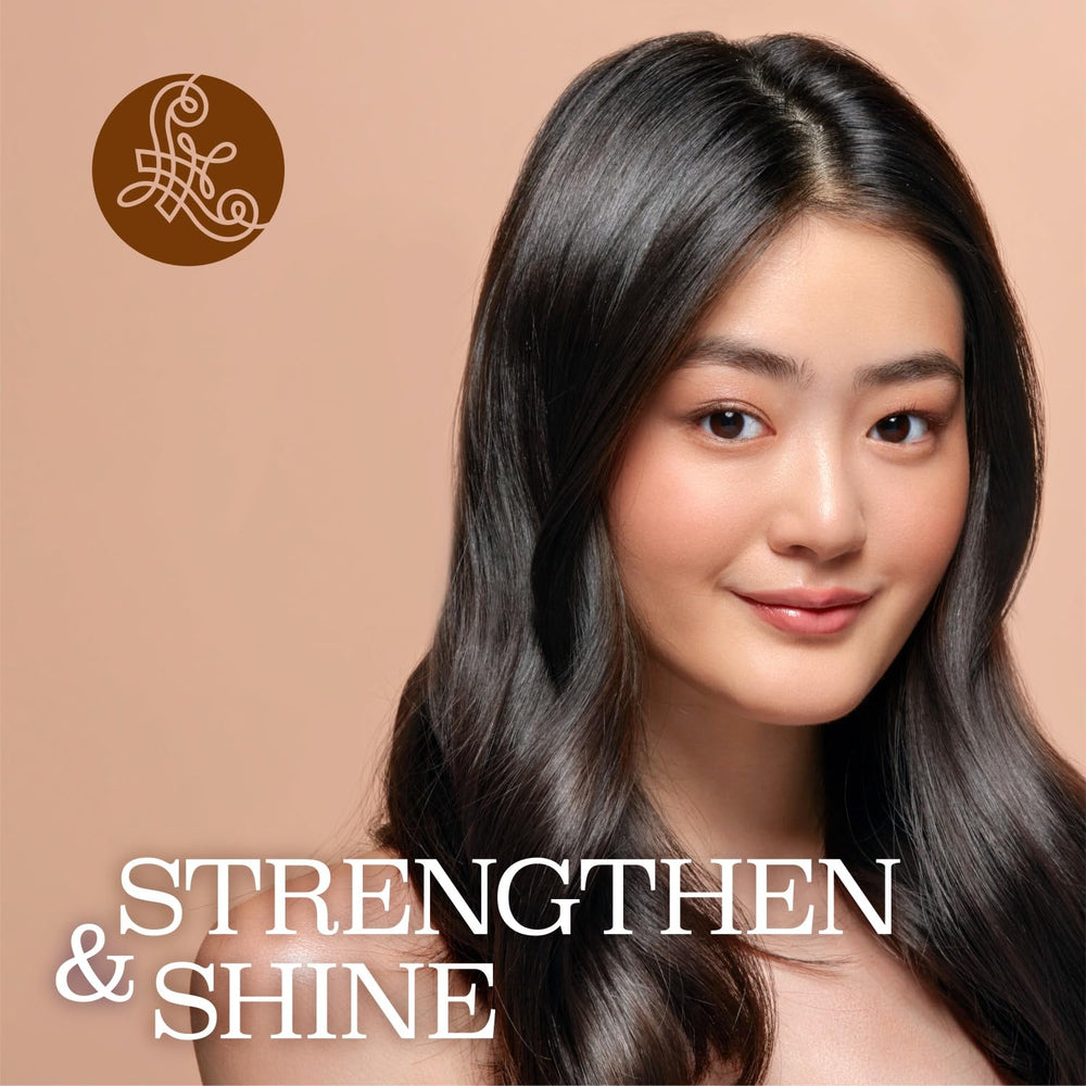 Luseta Rice Water Mask bottle close-up highlighting biotin and shine benefits.