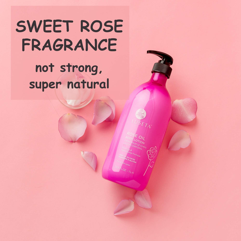 Luseta Rose Scented Body Lotion fragrance swatch captures natural rose scent.