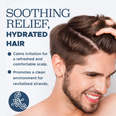 Luseta Scalp-Balancing Shampoo label closeup emphasizes salicylic acid for exfoliating buildup.