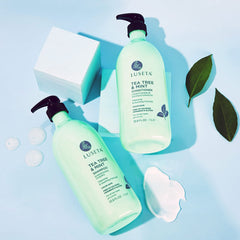 Luseta Tea Tree Mint Conditioner bottle highlighting sulfate and paraben free claim