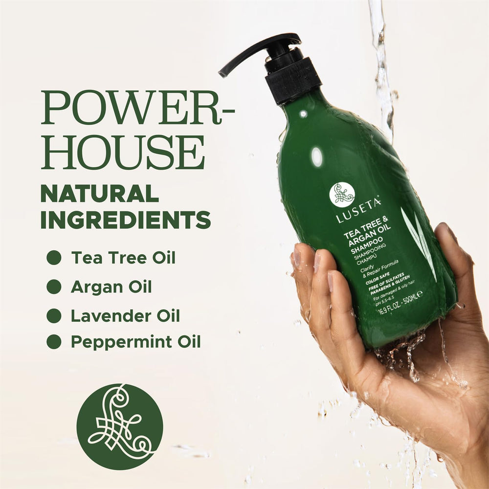 Clarifying action shot demonstrates deep cleansing of hair and scalp