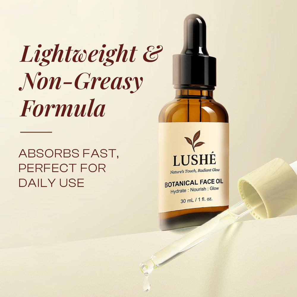 LusheCare Vitamin E Face Oil texture is lightweight and non-greasy.