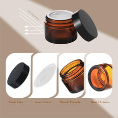 Lustervial Black Label small jars simplify filling and portioning in travel kits and purses.
