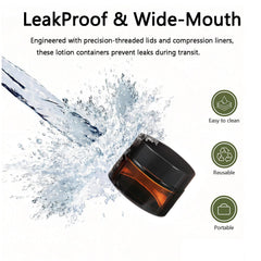 Lustervial Black Label 16-pack cosmetic jars organize skincare kits with practical, spill-resistant design.