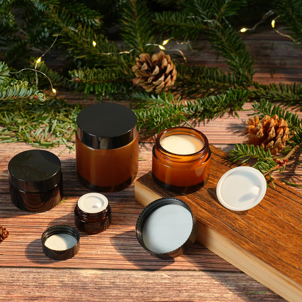 Lustervial Black Label compact glass jars for on the go, great for samples and minis.