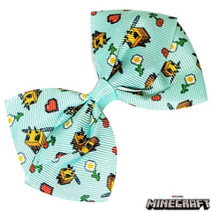 LUV HER Minecraft kids hair bows with visible alligator clip for grip