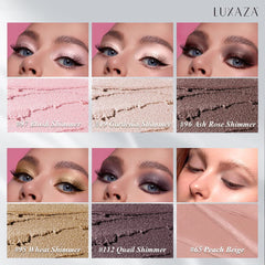 LUXAZA blending brush attached demonstrates easy smudge-proof finish on the go