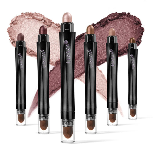 LUXAZA 6PCS cream eyeshadow set package view shows coordinated colors.