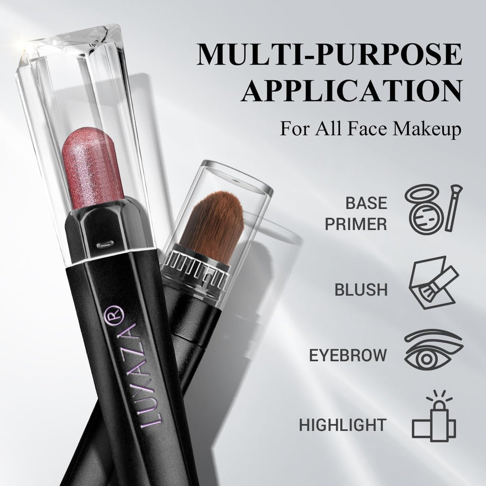LUXAZA Blending Brush on the opposite end for seamless finish.