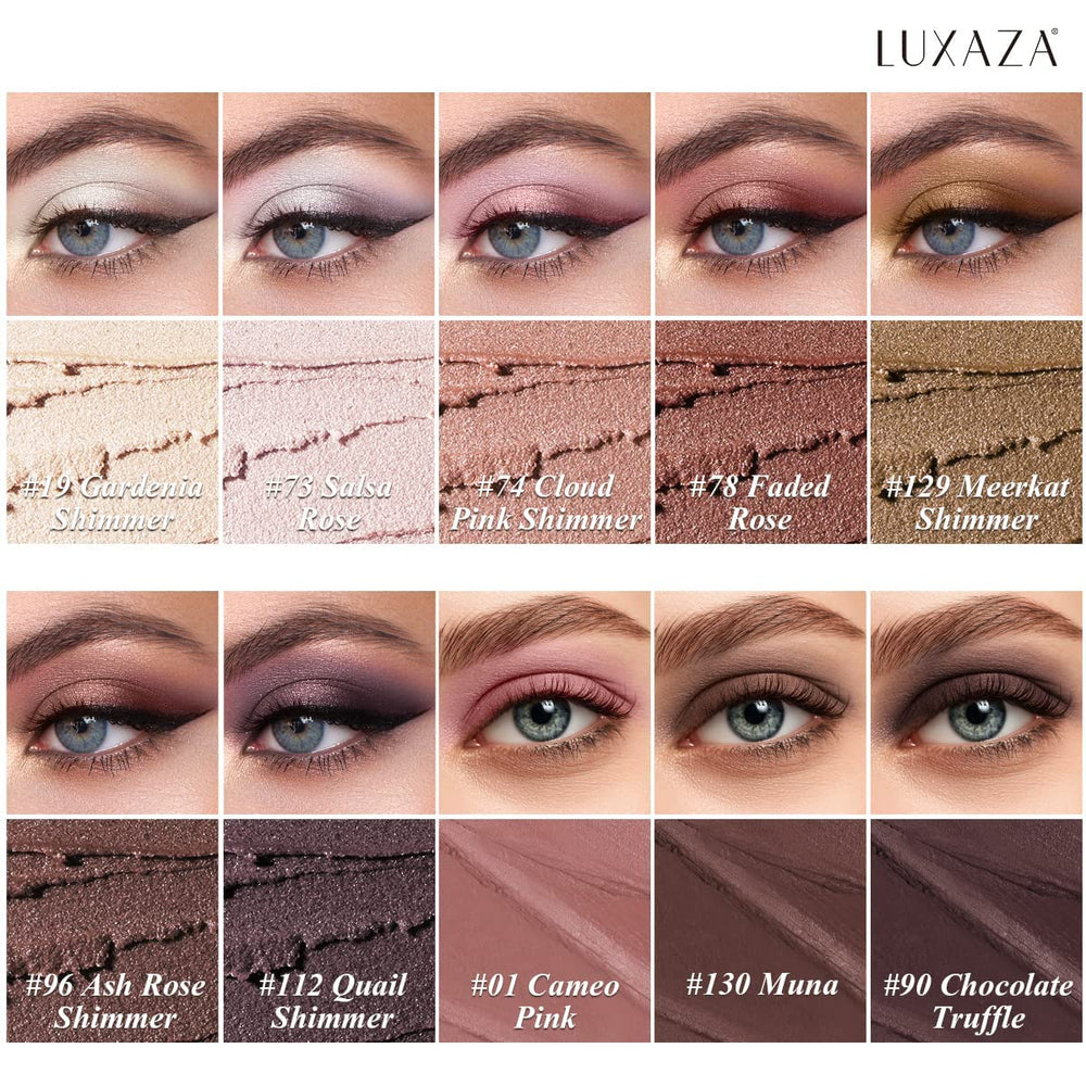 LUXAZA PRO Brown Eyeshadow Stick Set open collection showing versatile neutral shades.