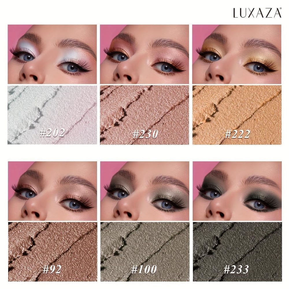 LUXAZA PRO built-in brush eyeshadow sticks enable precise blending and quick touch-ups.