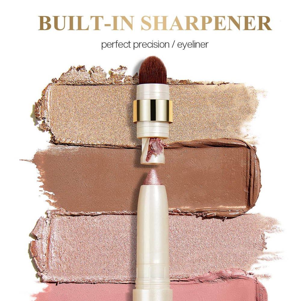 LUXAZA PRO eyeshadow stick brightens inner corners with soft shimmer.