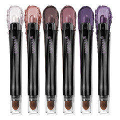 LUXAZA PRO neutral eyeshadow stick pink metallic shimmer swatch for vibrant daytime looks.