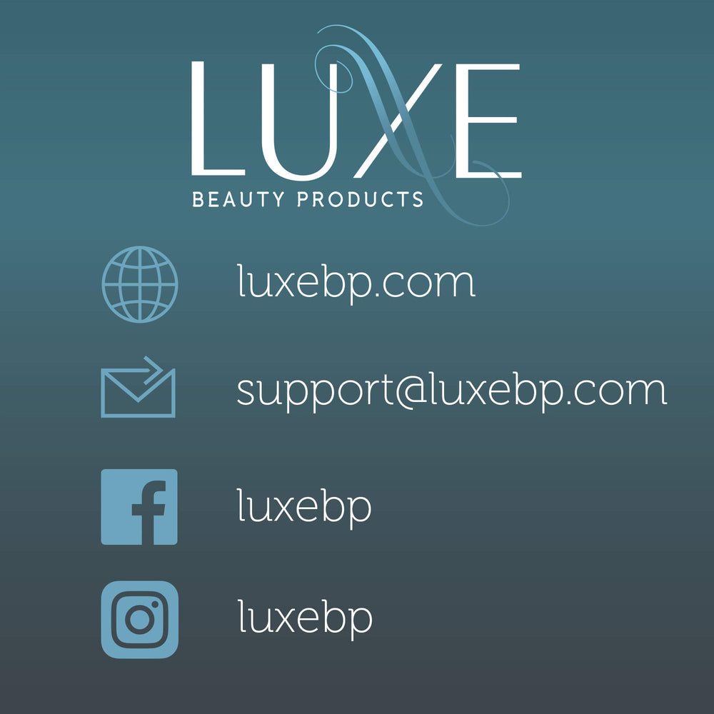Luxe Cleaning Solution bottle keeps bristles clean and helps preserve texture