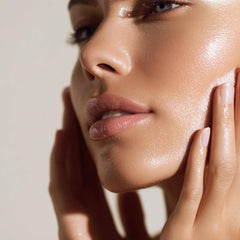 LUXEBEAUTY non-greasy moisturizer bottle in hand for daily use.