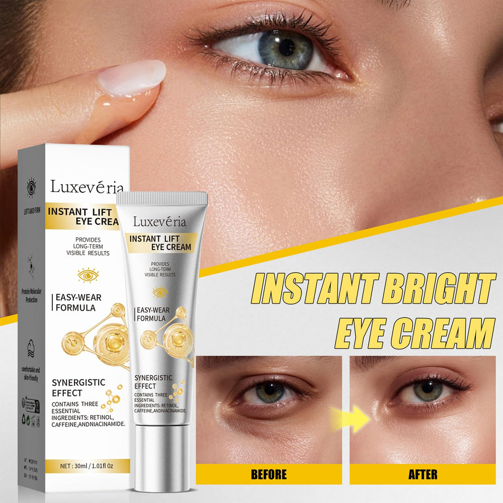 Luxeveria Eye Lifting Cream swatch on skin showing gentle hydration