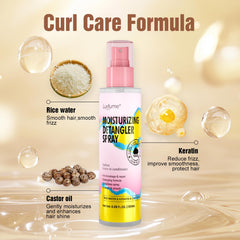 Luxfume detangler spray mist on hair for quick knot free styling