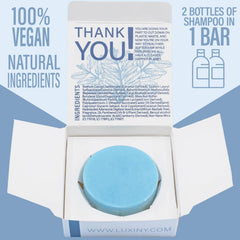 Close-up of Luxiny Bay Rum solid conditioner bar for everyday use