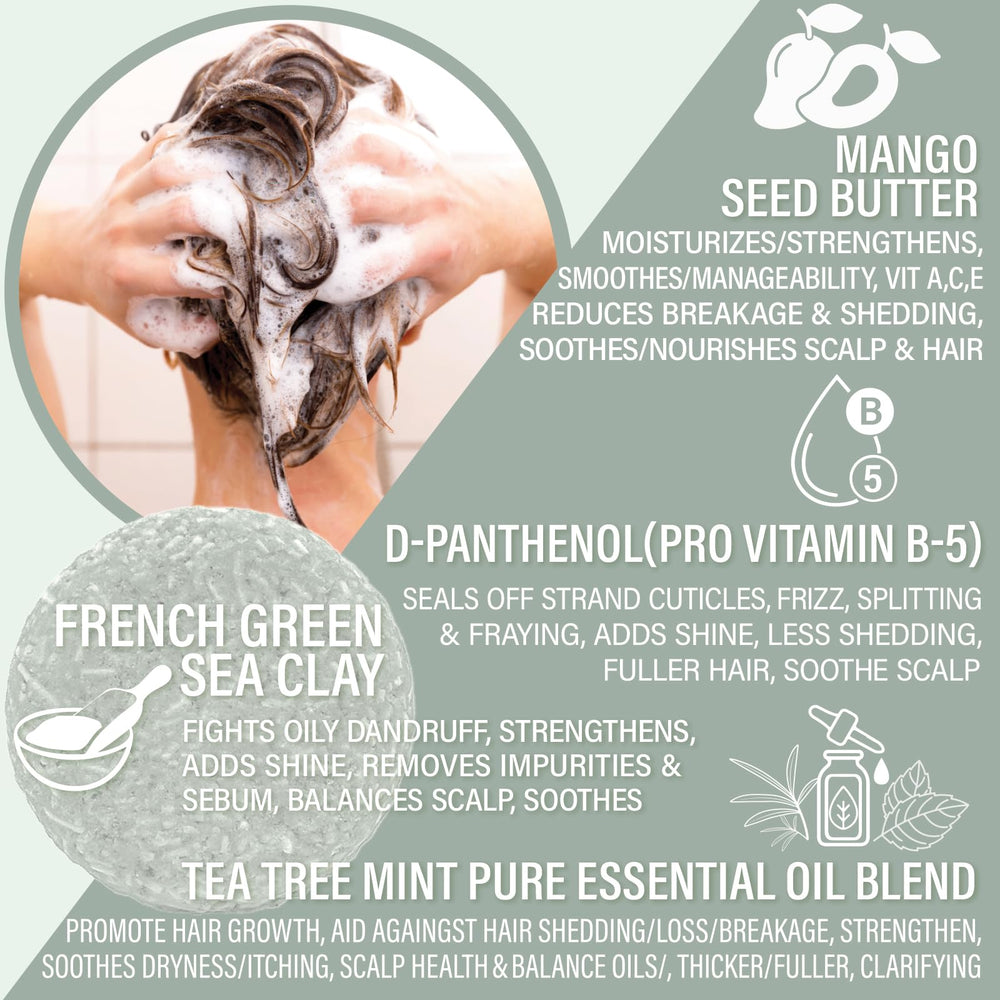 Luxiny Tea Tree Mint Shampoo Bar lather delivers a refreshing scalp cleanse