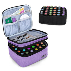 Luxja Essential Oil Carrying Case front view in lavender, ideal for organized travel.