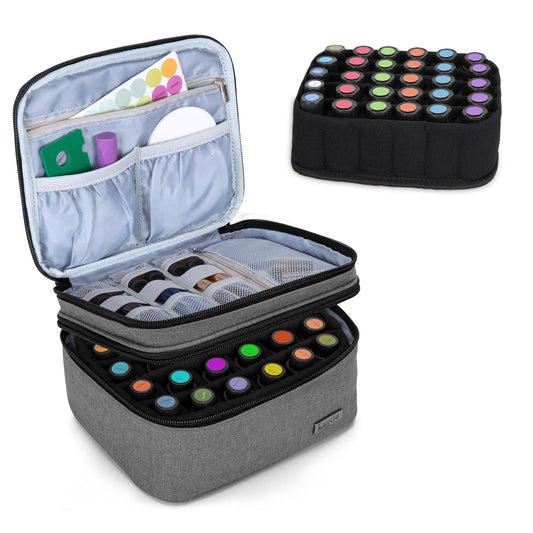 LUXJA Essential Oil Carrying Case with top handle for easy transport.