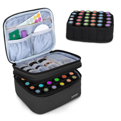 LUXJA essential oil case exterior in black offers durable travel protection.