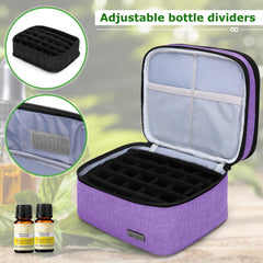 LUXJA essential oil case purple bottle dividers adjust to various sizes