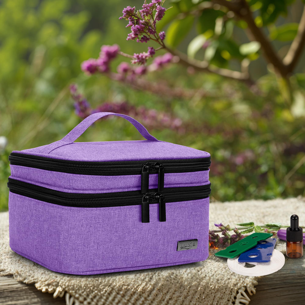 LUXJA essential oil case purple travel dimensions fit luggage