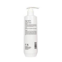 Luxliss Keratin Daily Care Shampoo close-up emphasizes keratin protection.