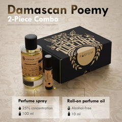 Close view of Luxodor Poemy bottle emphasizing vanilla base and warm notes.