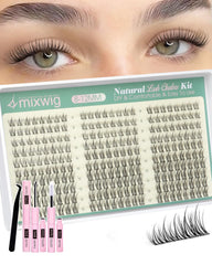 Lvmixwig natural lash clusters kit 8-12mm for subtle daily enhancement