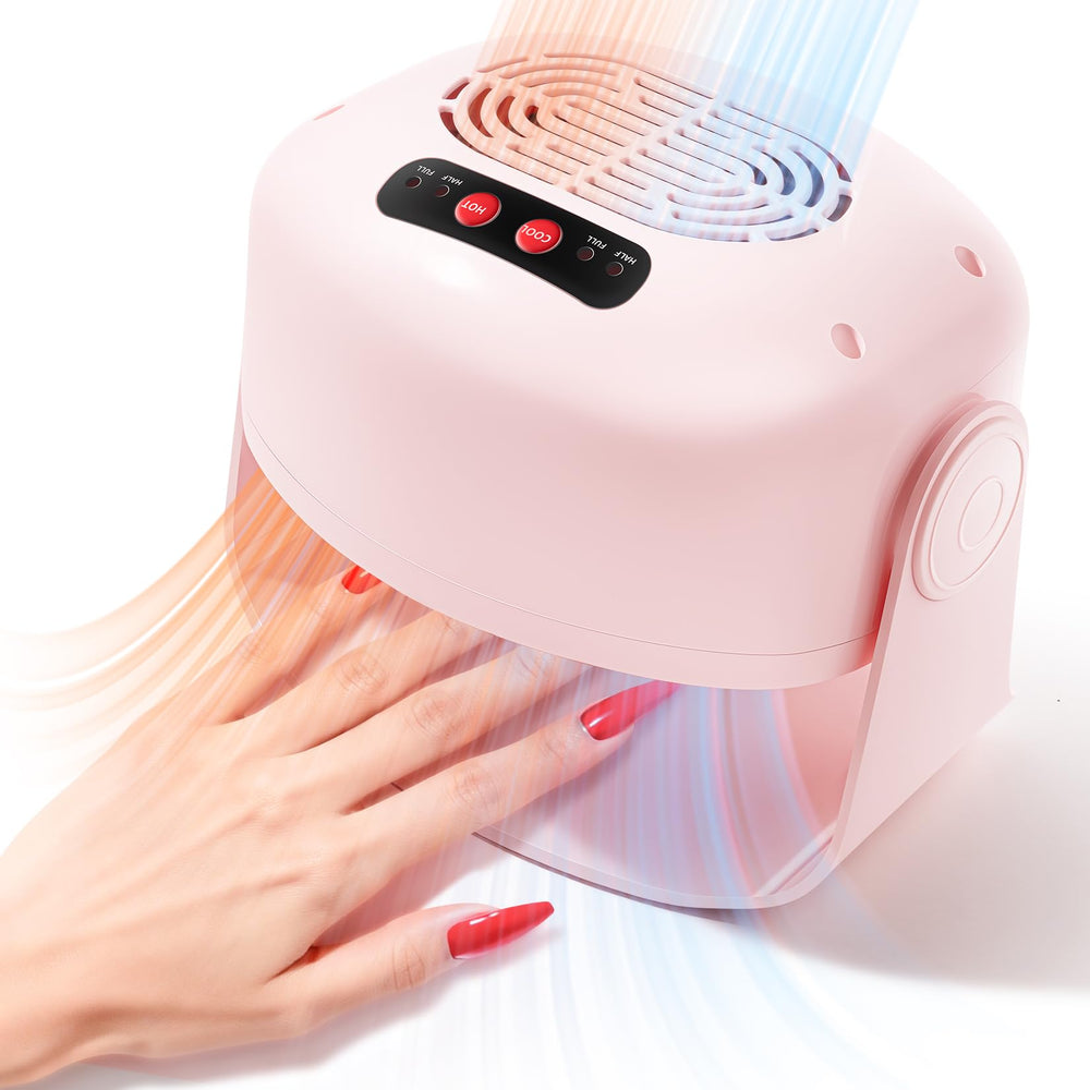 LXIANGN Nail Fan Dryer demonstrating adjustable wind speed for precise drying
